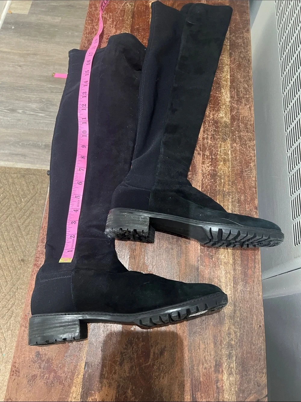 Stuart Weitzman Black Over-the-Knee Suede Boots